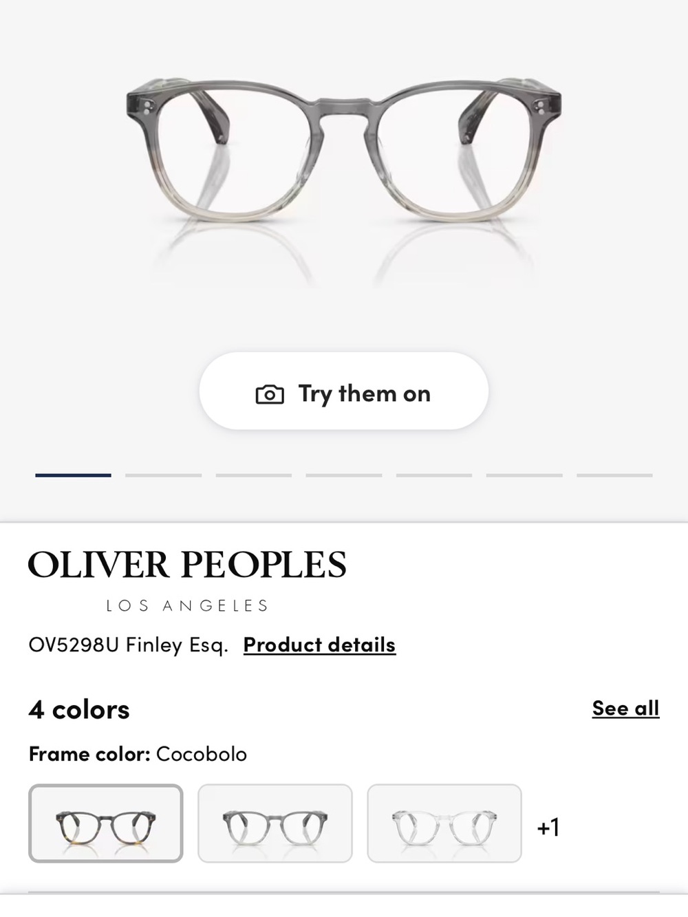 Oliver Peoples Round Two-Tone Eyeglasses in Black and Clear